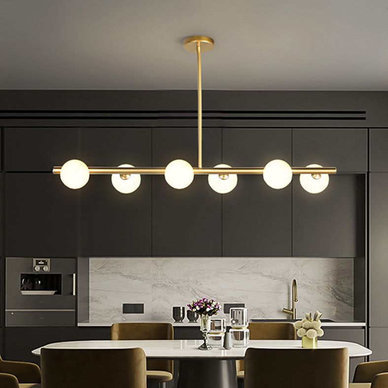 Spherical Glass Over Island Lighting Contemporary Style Pendant Lighting Fixture