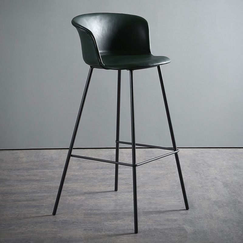 Modern Bucket Low Back Counter Chair Faux Leather Counter Bar Stool for Dining Room