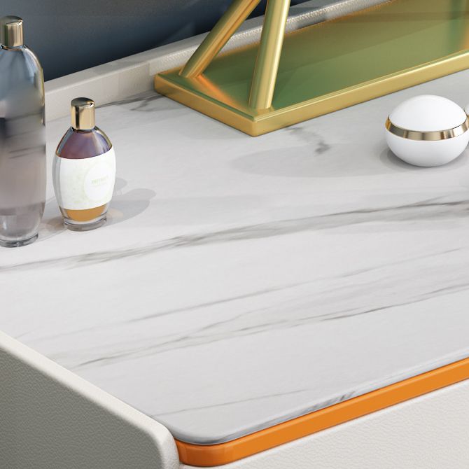 Luxurious White/Blue Vanity Bedroom Make-up Vanity 2-Piece Set