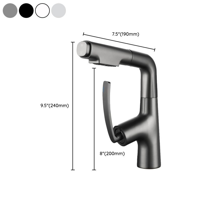 Stainless Steel Bathroom Faucet Swivel Single Lever Handle Circular Vessel Sink Faucet
