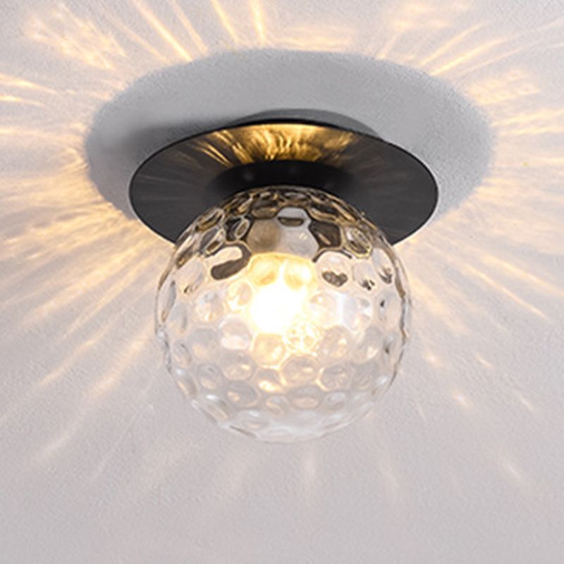 Traditional Globe Bath Sconce Iron & Glass Bathroom Vanity Lighting in Black / Gold