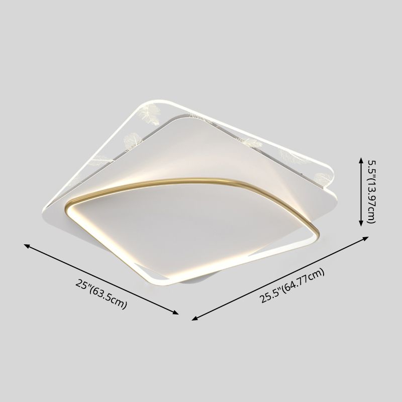 Contemporary Style Aluminum LED Flush Light Fixture Feather Ceiling Flush Mount for Bedroom