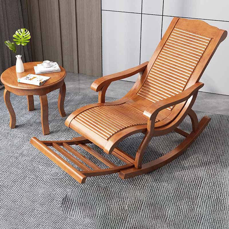 Antique Bamboo Rocking Chair Pure Color Rocker Chair for Living Room