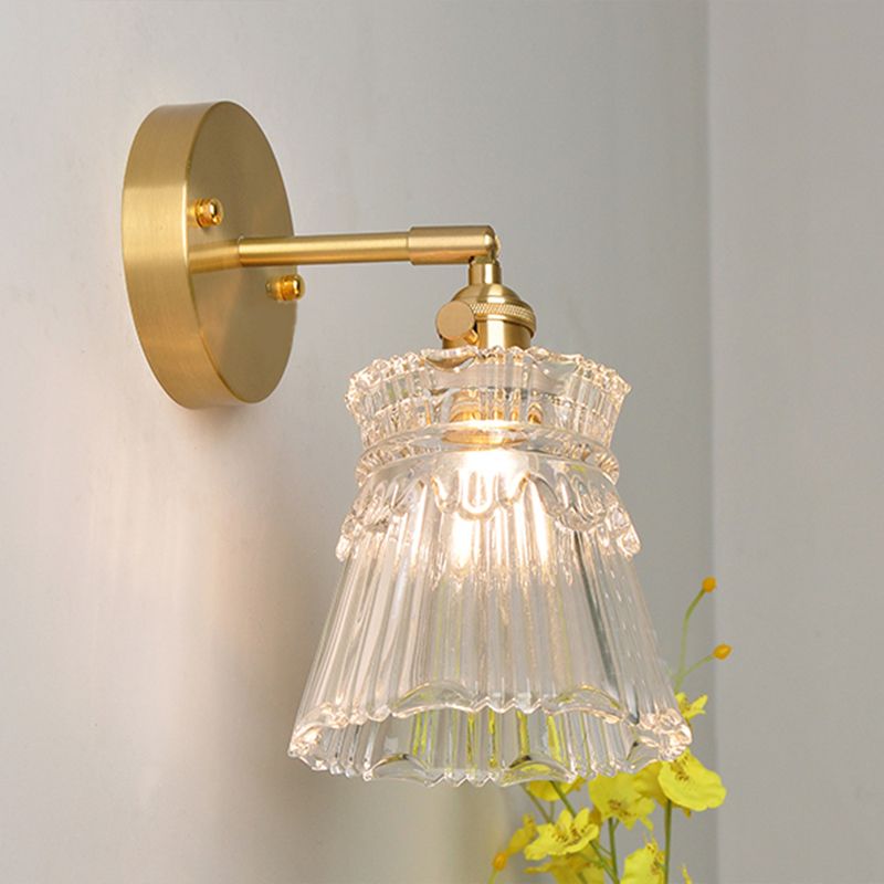 Modern Simplicity Cup Wall Mounted Light Fixture Clear Glass Wall Mount Light Fixture for Living Room