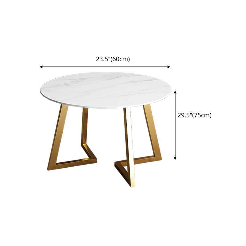 Glam 1/7 Pieces Dining Set Circular Stone Dining Table for Dining Room