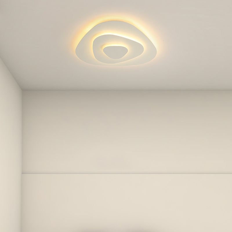 Lacquered Iron LED Ceiling Light in Modern Minimalist Style Acrylic Geometric Flush Mount in White