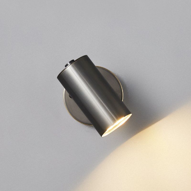 Modern Style Cylinder Wall Sconce Metal 1 Light Sconces for Bedroom