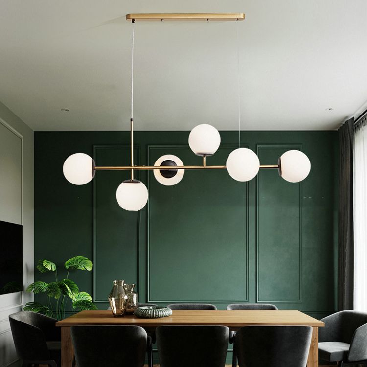Modern Island Lighting Fixture Glass Hanging Light for Dining Room