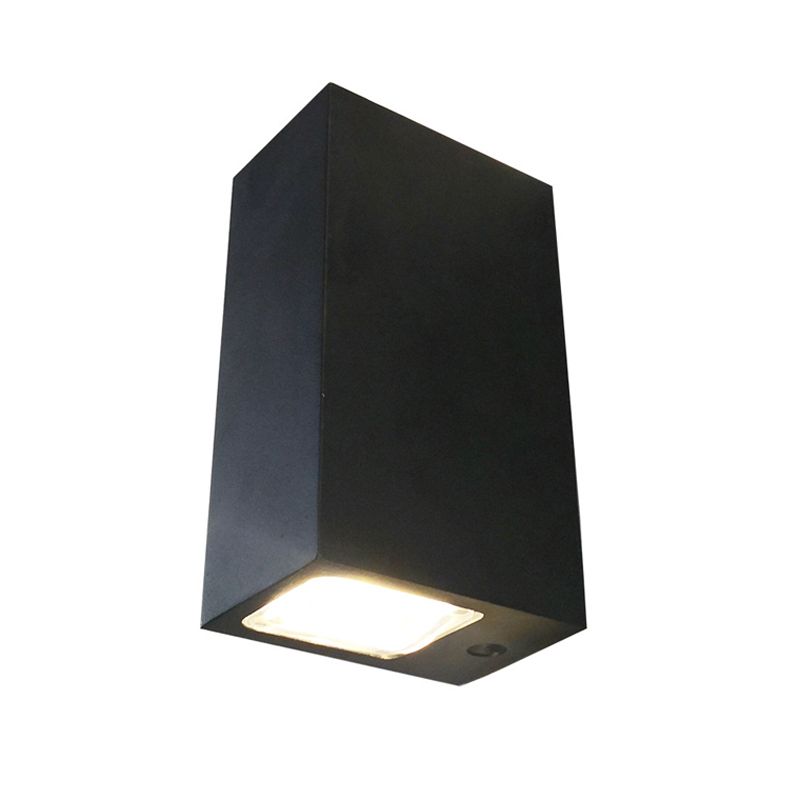 Minimalist LED 2-Sided Wall Lamp Black Rectangle Sconce Lighting with Metal Shade, Blue/Purple/Yellow Light