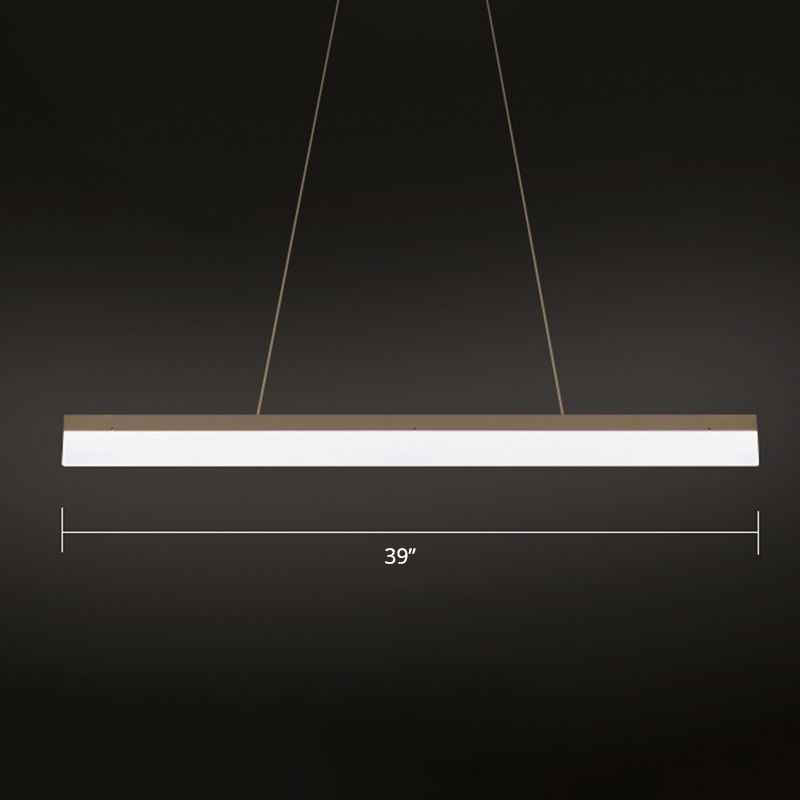 Acrylic Bar Shaped Island Light Fixture Modernist LED Coffee Suspension Lamp for Restaurant
