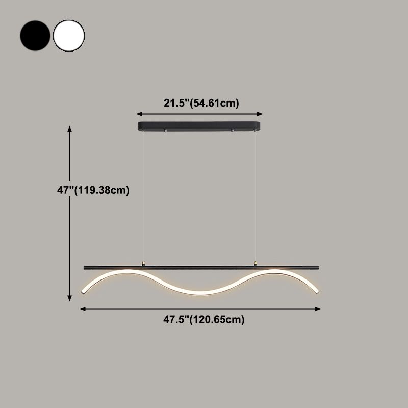 Linear Shape Island Lighting Idea Modern Style Metal 1-Light Island Pendant