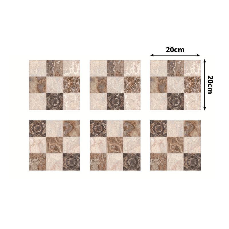 Brown Marble Wallpaper Panels Mosaics Modern Peel and Paste Wall Decor for Kitchen