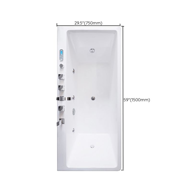 Modern Rectangle Acrylic Embedded Bathtub with Massage Device