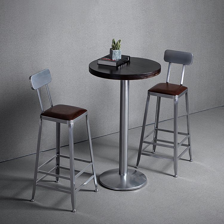 Industrial Leather Bar and Counter Stool Metal Stool with 4 Legs