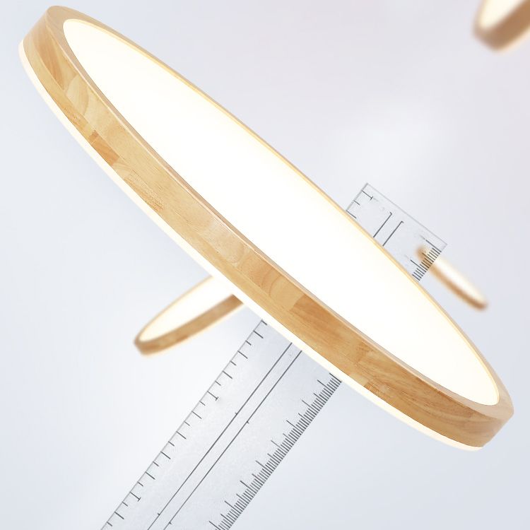 Round Flush Mount Lighting Fixtures Modern 1-Light Beige Flush Mount Lamp with Acrylic Shade