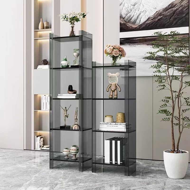 9.84"W Bookshelf Glam Style Closed Back Acrylic Bookcase for Office and Study Room