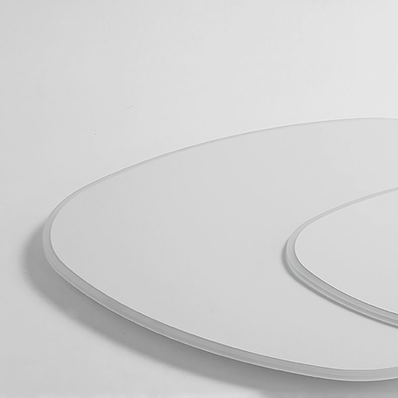 Plafonnier LED oblong blanc en fer forgé de simplicité moderne avec abat-jour en acrylique