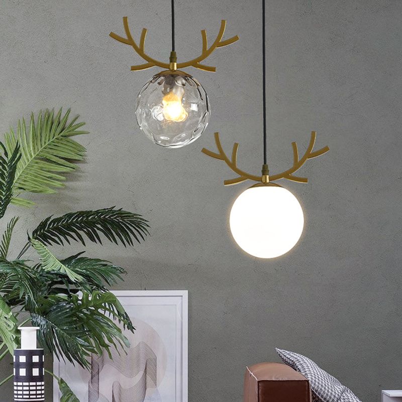 Sphärische Restaurant Anhänger Beleuchtung Glas 1 Licht moderner Stilhängeleuchte