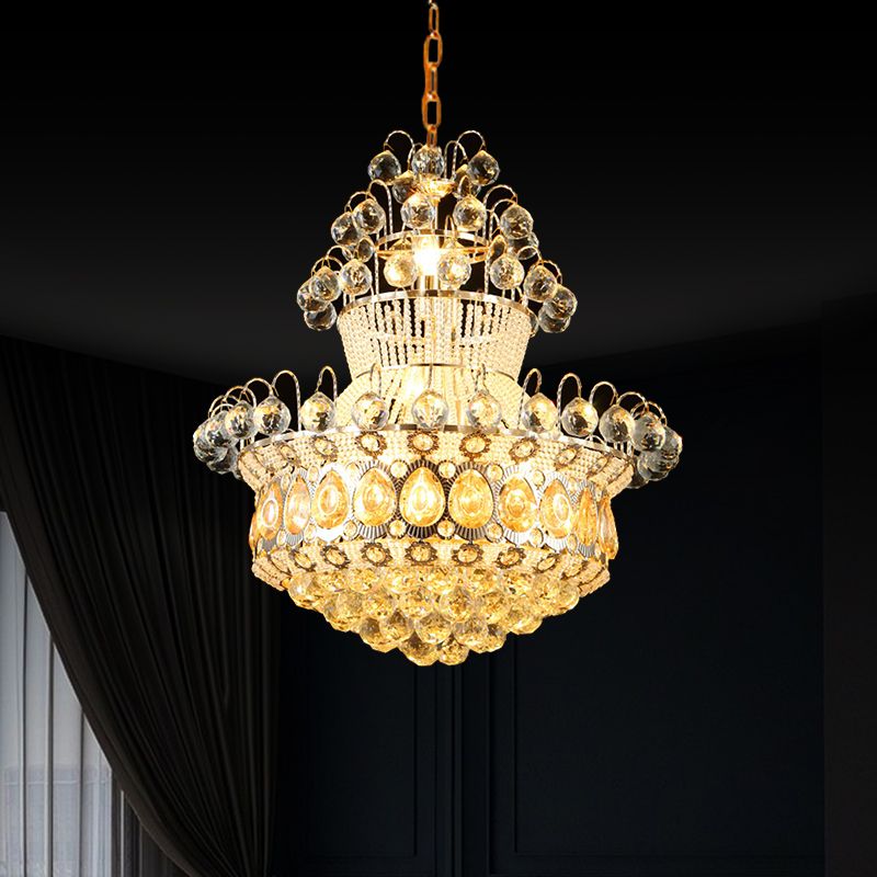 Creel Clear Crystal Stands and Balls Ciondolo a ciondolo 10 lampadini lampadari da pranzo lampada lampadario