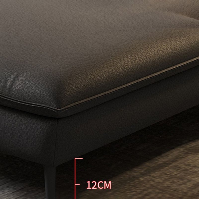 Nordic Stationary Square Arm Faux Leather Living Room Cushions Sofa Chaise