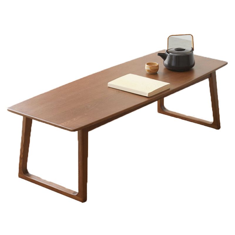 Sled Brown Solid Wood Rectangle Bedroom Modern 1 Coffee Table
