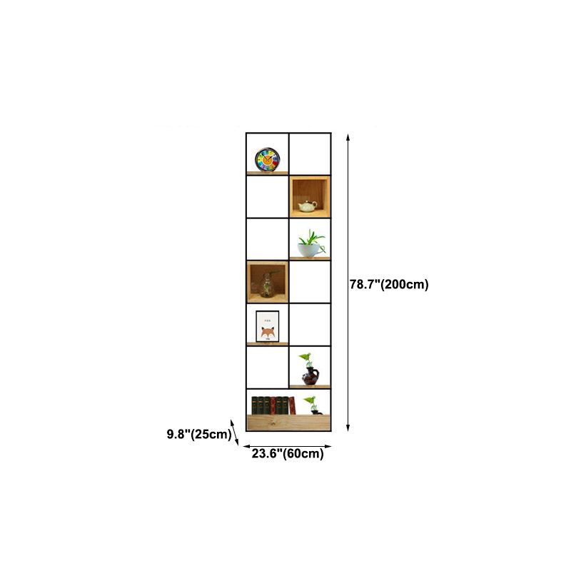 Modern Solid Wood Bookshelf Metal Etagere Bookshelf Open Back 9.8" W