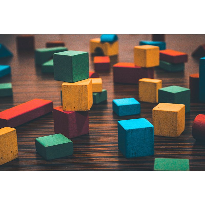 Cube Mural Wallpaper 3D Effect Modern Mildew Resistant Wall Decor for Child's Bedroom