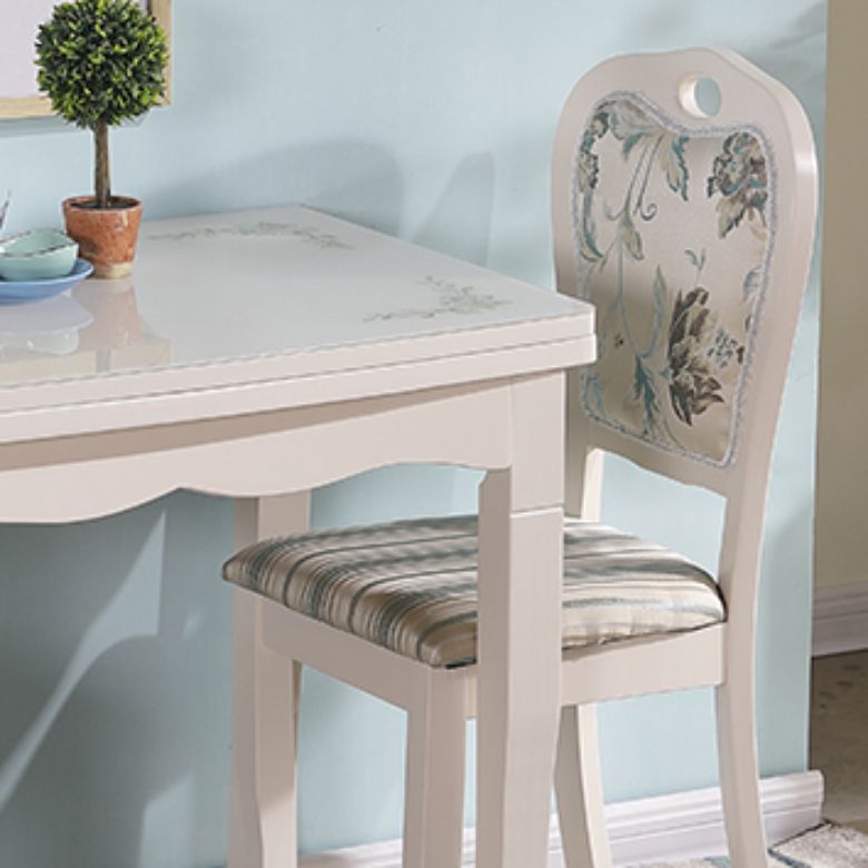 Simplicity Style Rectangle Glass Dining Site Table with 4 Legs