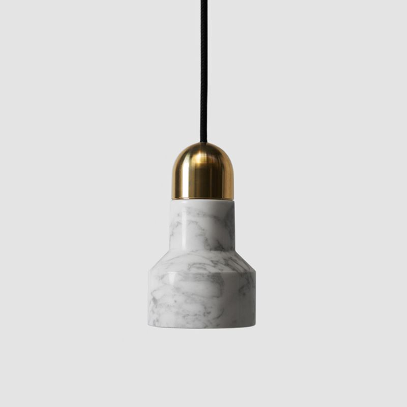 Nordic Flashlight Shaped Suspension Light Marble 1 Bulb Living Room Pendant Light Fixture