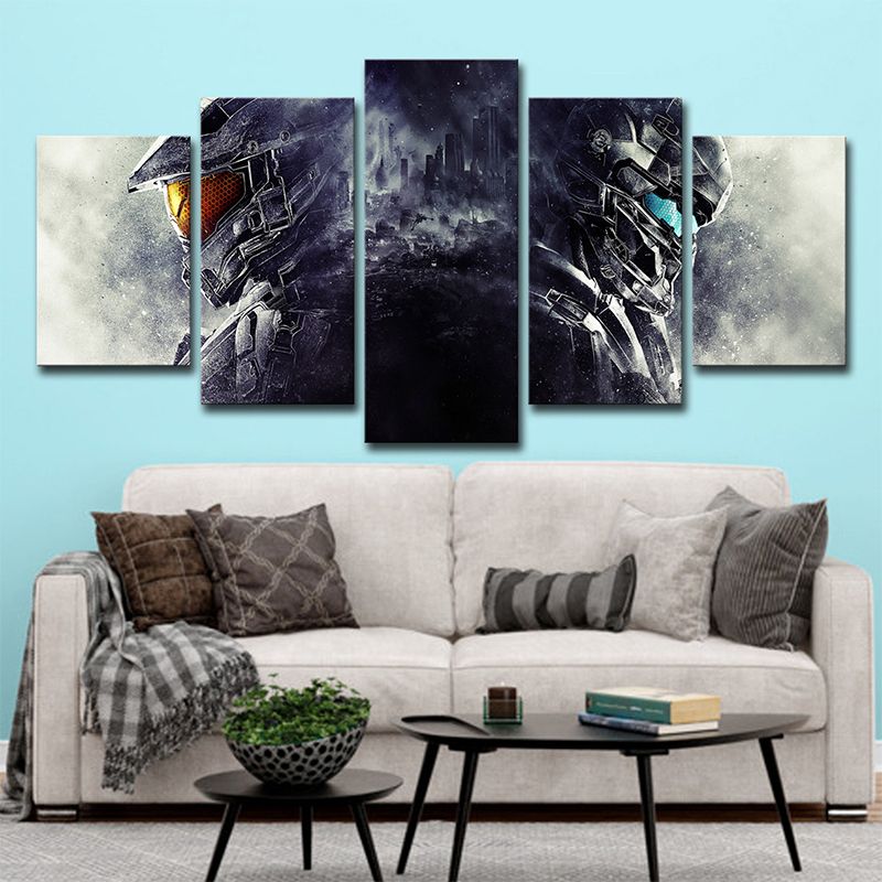 Guardians Art Print Science Fiction Cool Game Character Wall Decor in Grey-Black