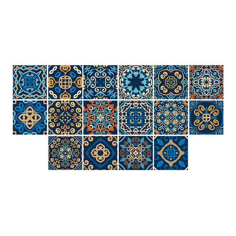Bohemia Seamless Pattern Peel Wallpapers Yellow-Blue Moroccan Tile Wall Decor for Bath