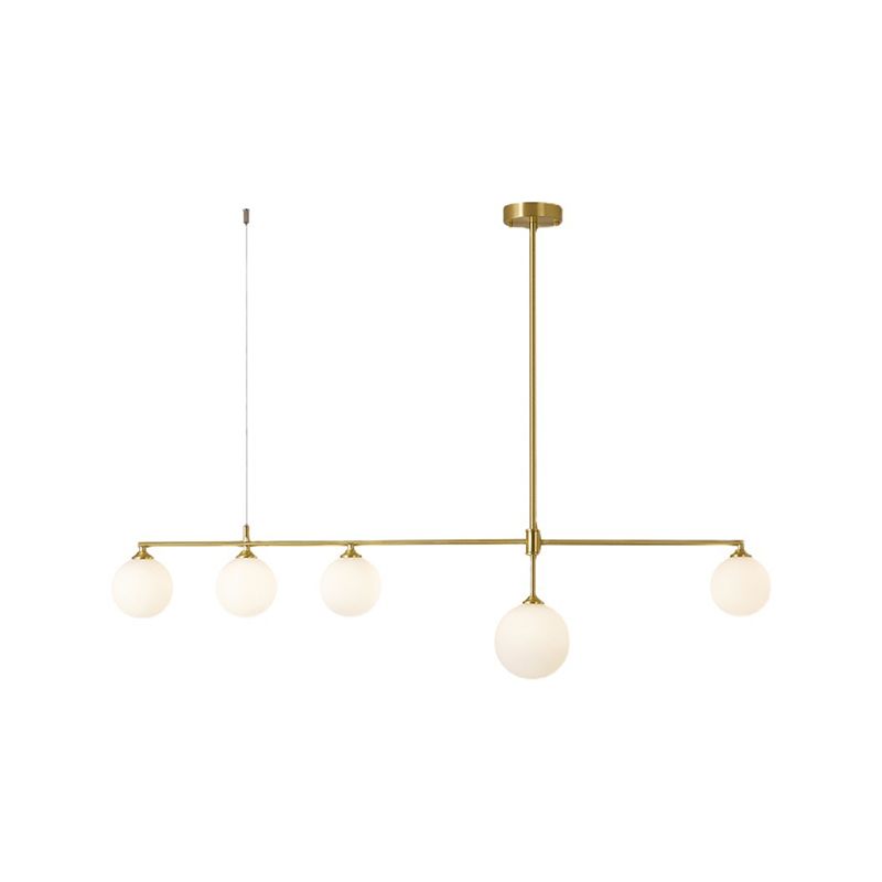 Postmoderne Insel Light Multi-Head-Anhänger Licht mit Glasschatten für Esstisch