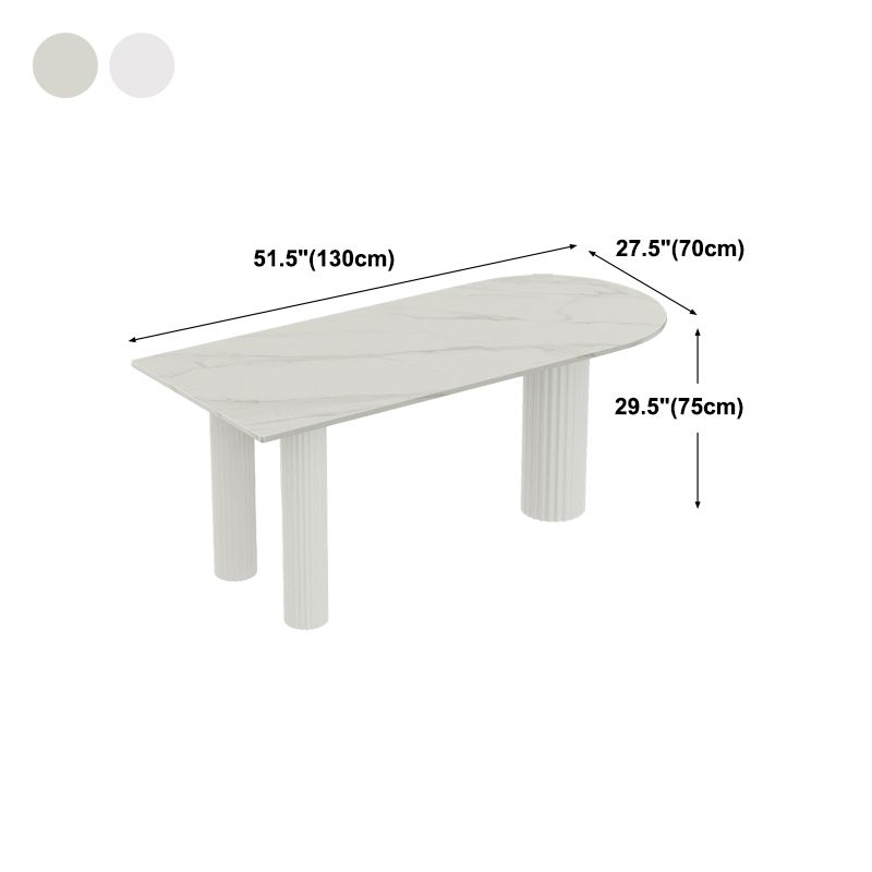 Modern Style White Dining Table Sintered Stone Table for Kitchen