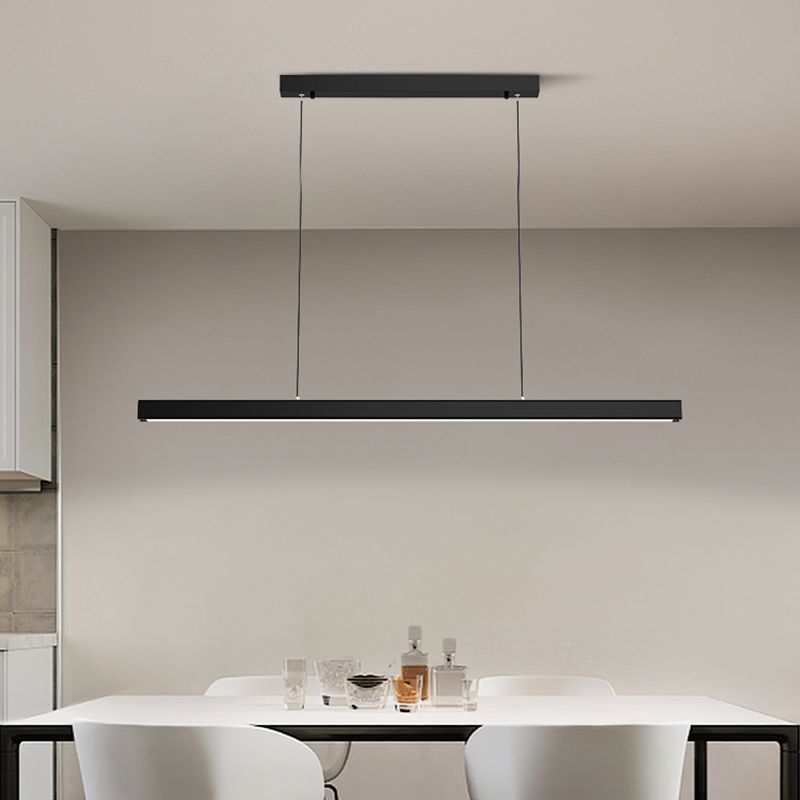 Rectangular Shape Island Pendant Modern Style Metal 1 Light Island Light for Living Room