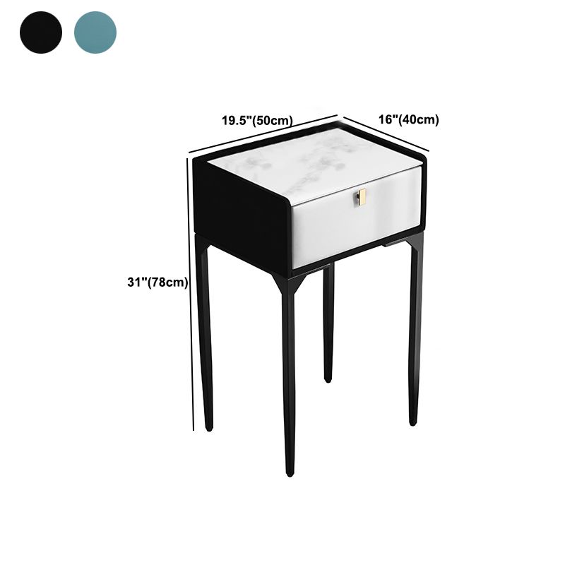 Wood/Stone Vanity Set with Stool, 1 Drawer Modern Dresser - 30.7" H