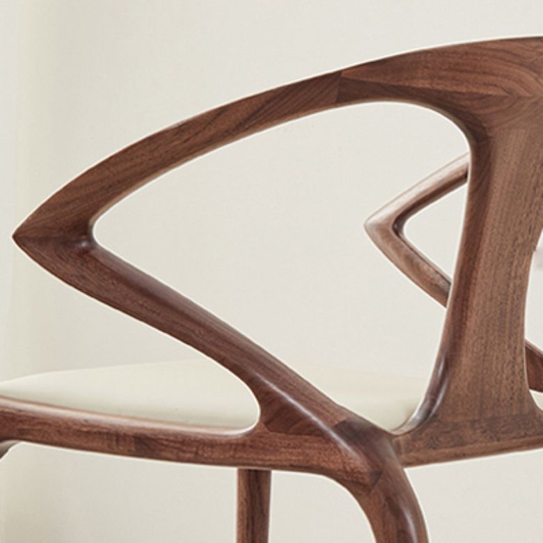 Modern Simple Side Chair Wooden Base Side Dining Chair for Living Room