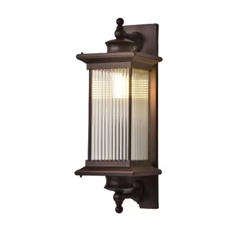 Simplicity Geometric Wall Sconces Metal 1 Light Wall Lighting Ideas in Brown