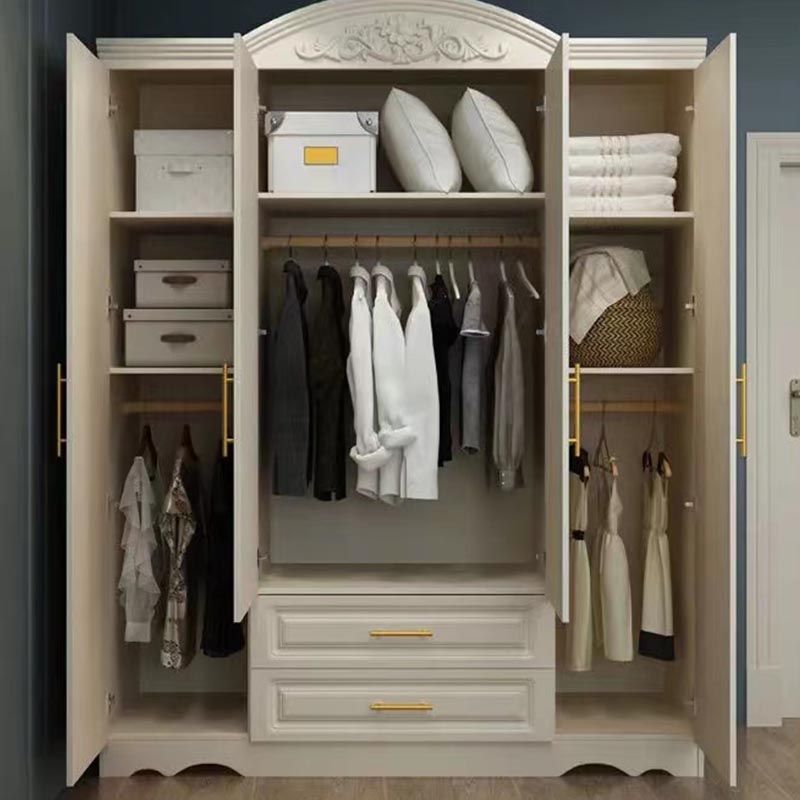 French Country Wardrobe White Wooden Wardrobe Closet for Bedroom