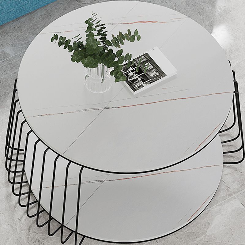 Glam Slate Geometric Coffee Table 17.7" H 1 Single Cocktail Table with Storage