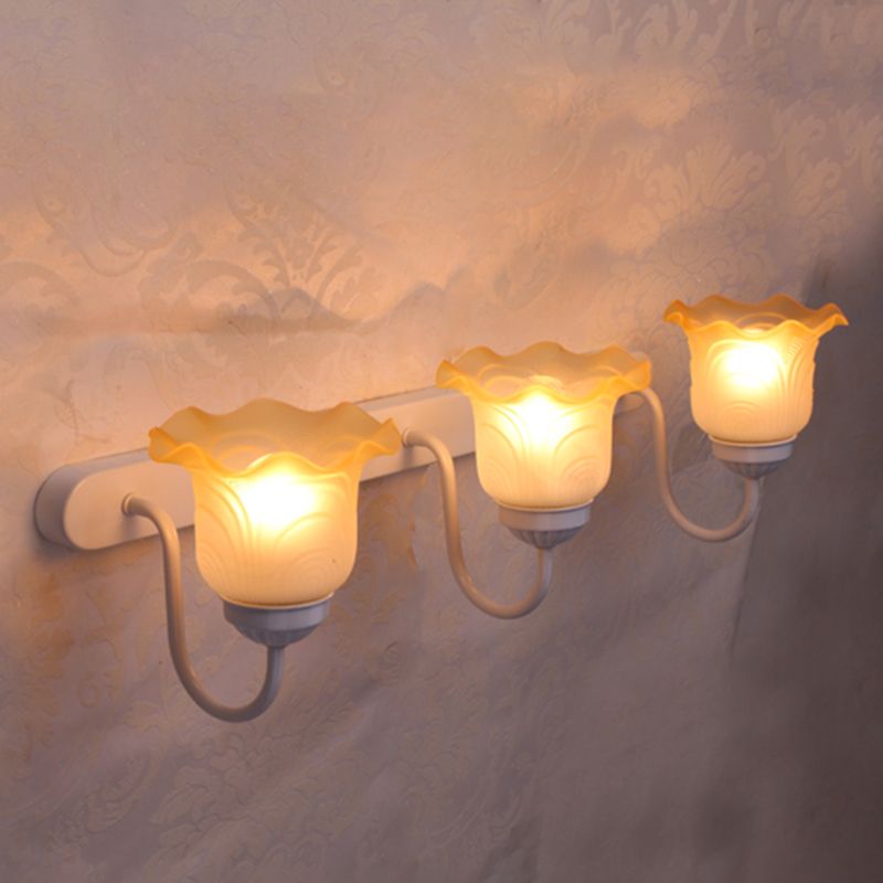Gooseneck Vanity Mirror Lights American Pastoral Style Glass 3 Bulb Vanity Light