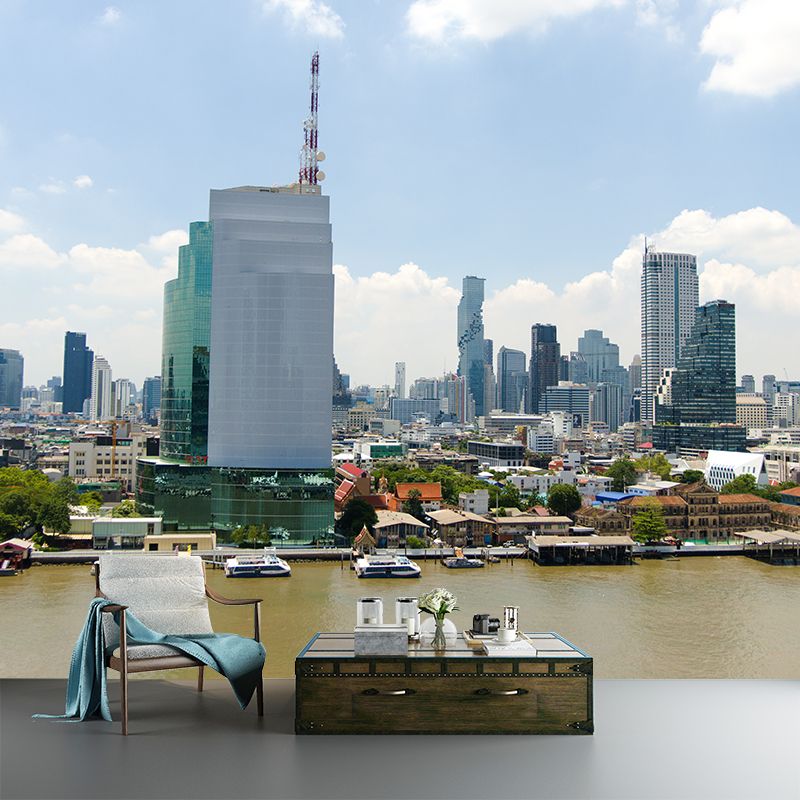 Thailand Cityscape Minimalist Wall Covering for Living Room, Size Optional