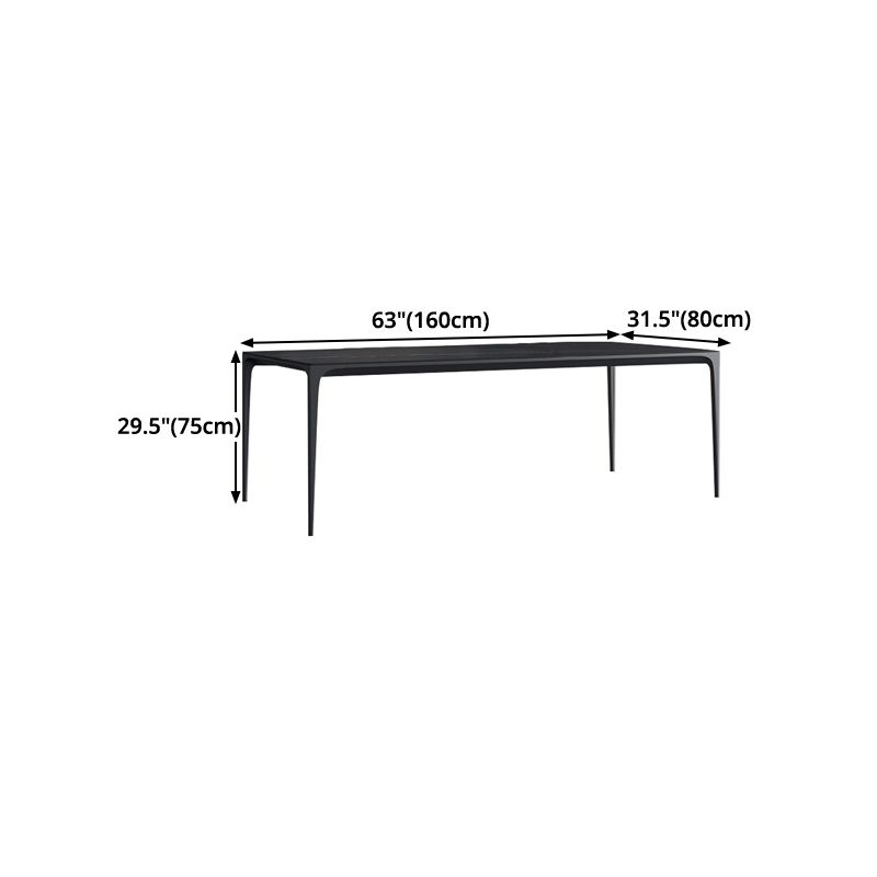 Rectangle Dining Site Table Stone Contemporary Dining Table with 4-foot