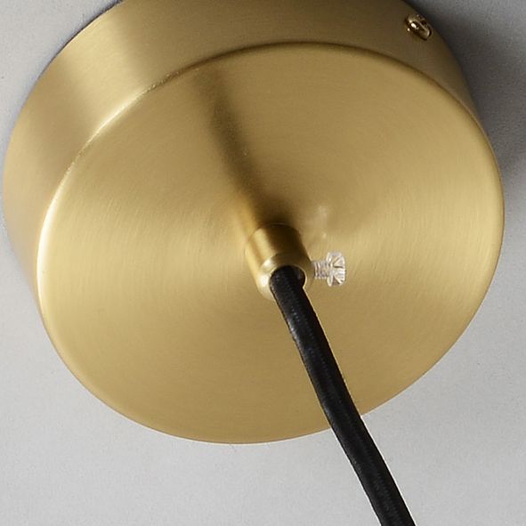 Shaded Bedroom Suspension Pendant Light Stone Modern Style Hanging Light Fixture in White