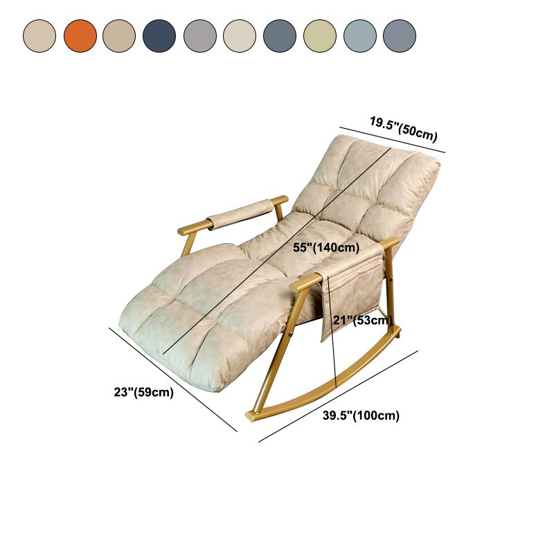 Fashionable Indoor Rocking Chair Solid Color Tufted Rocker Chair for Living Room