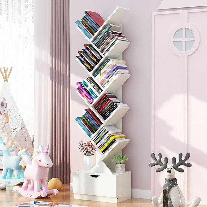 Modern Engineer Wood Bookshelf 7.87" Wide Office Shelf Bookcase