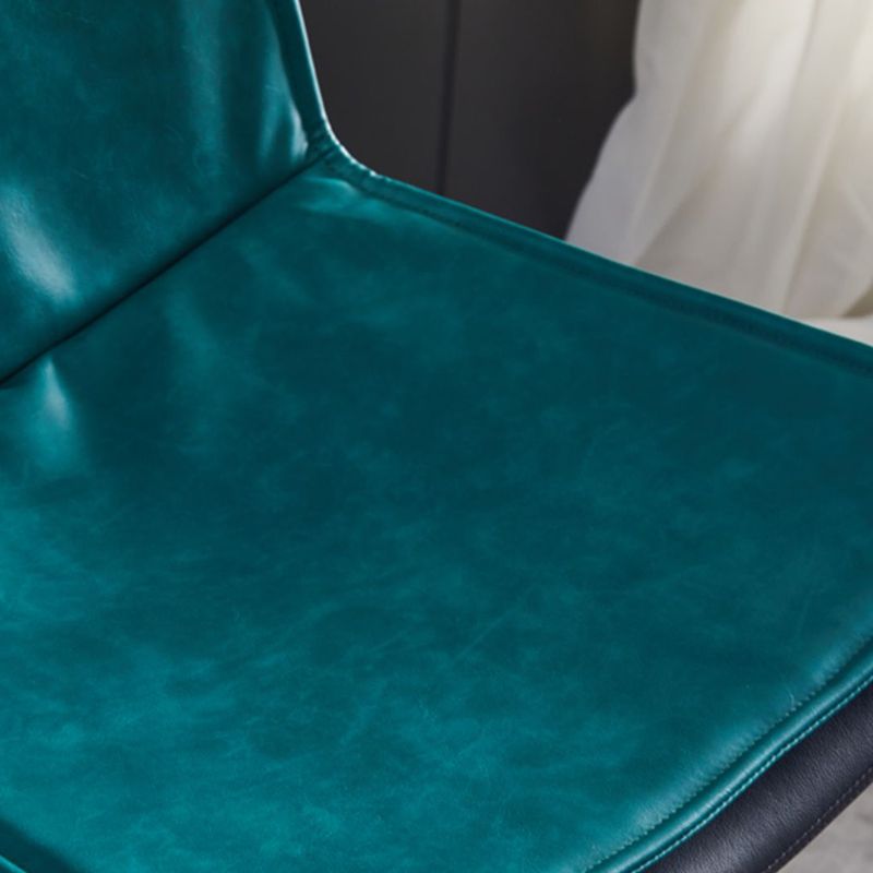 Modern Upholstered Low Back Armless Bar Stools with Metal Base