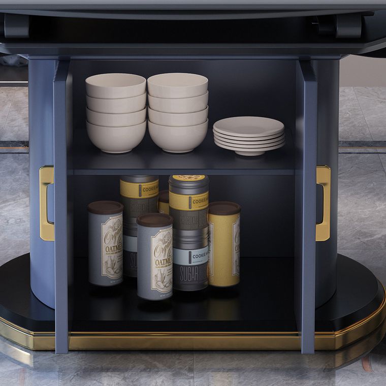 Extendable Round Dining Table Modern Adjustable Sintered Stone Top Table with Storage Pedestal