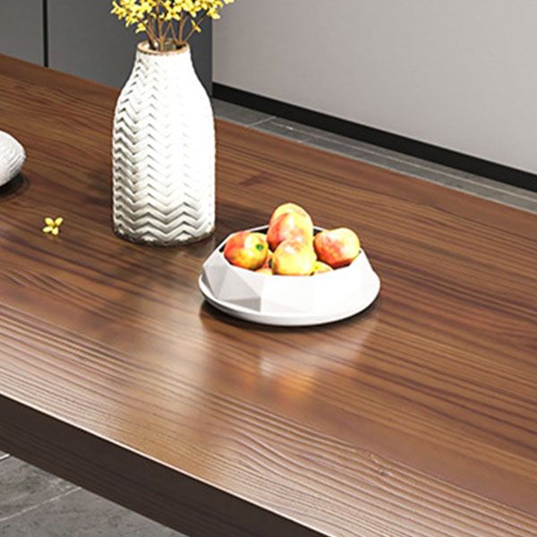 Dark Brown Solid Wood Top Dining Table Set 1/2/3/5/7 Pieces Industrial Dinette Set