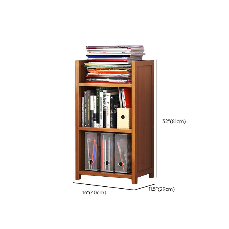 Closed Back Bamboo Bookshelf Contemporary Vertical Bookcase for Home