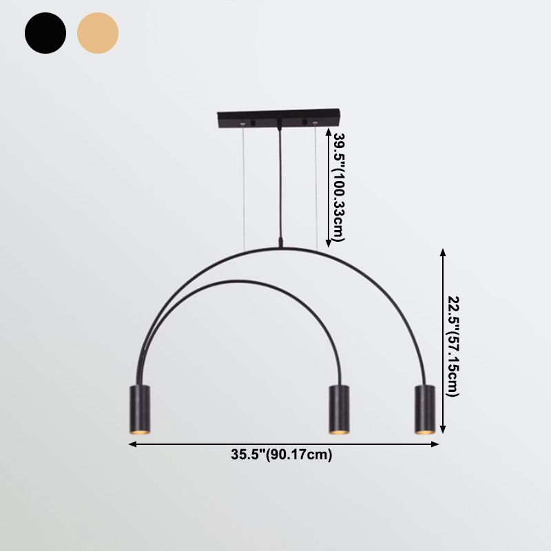 Cylinder Island Lights Contemporary Metal Island Chandelier Lights for Kitchen